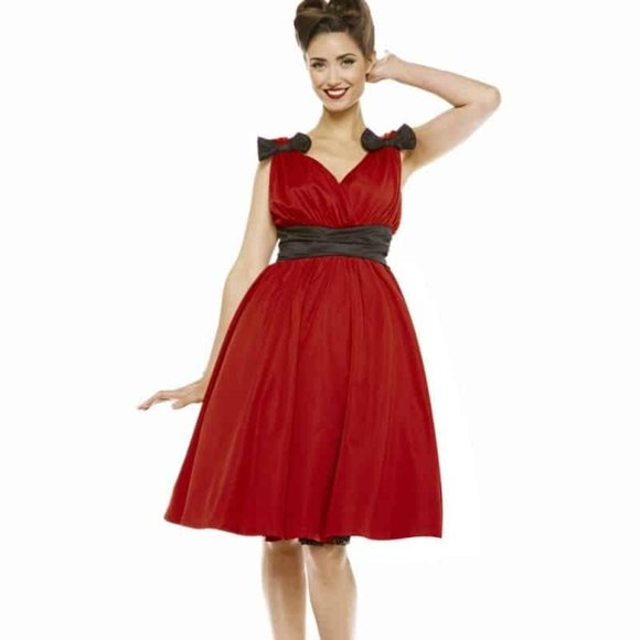 Lindy Bop Dresses & Skirts - Lindy Bop Elvie Red Swing Dress Sz 10